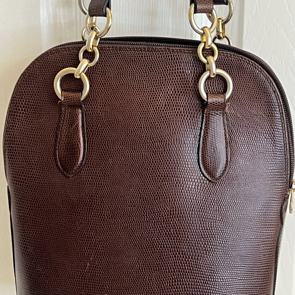 Saks Fifth Avenue Vintage Dark Brown Calfskin and Brass Bucket Bag - Picture 2 of 16